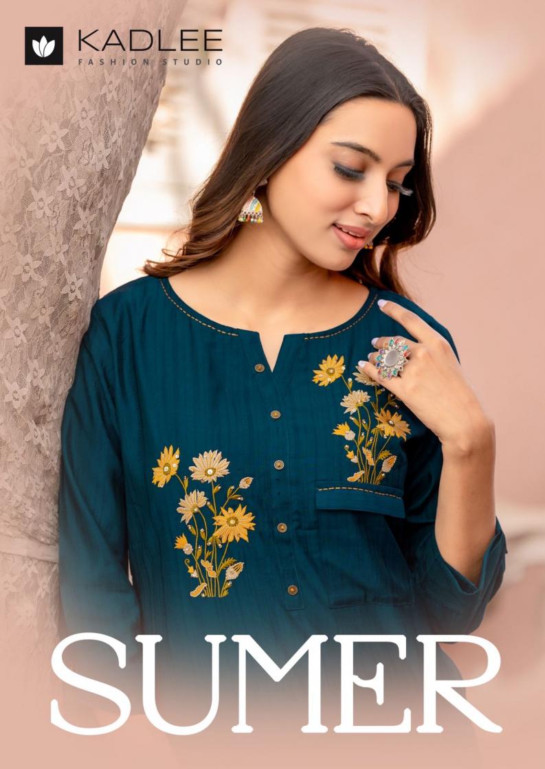 KADLEE SUMER HIT DESIGN RAYON FULL STITCH LONG KURTI 