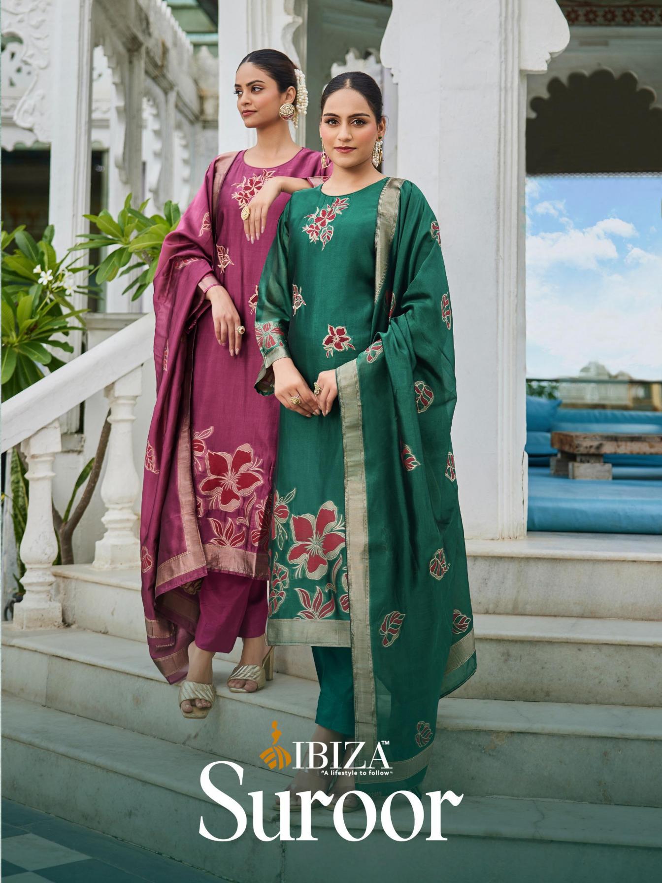 IBIZA SUROOR UNIQUE BANGLORY SILK JACQUARD SALWAR KAMEEZ 