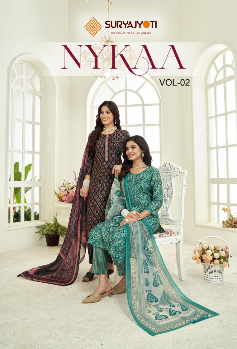 NYKAA VOL 2 BY SURYAJYOTI MODAL PRINT FANCY READYMADE 3PCS DRESS