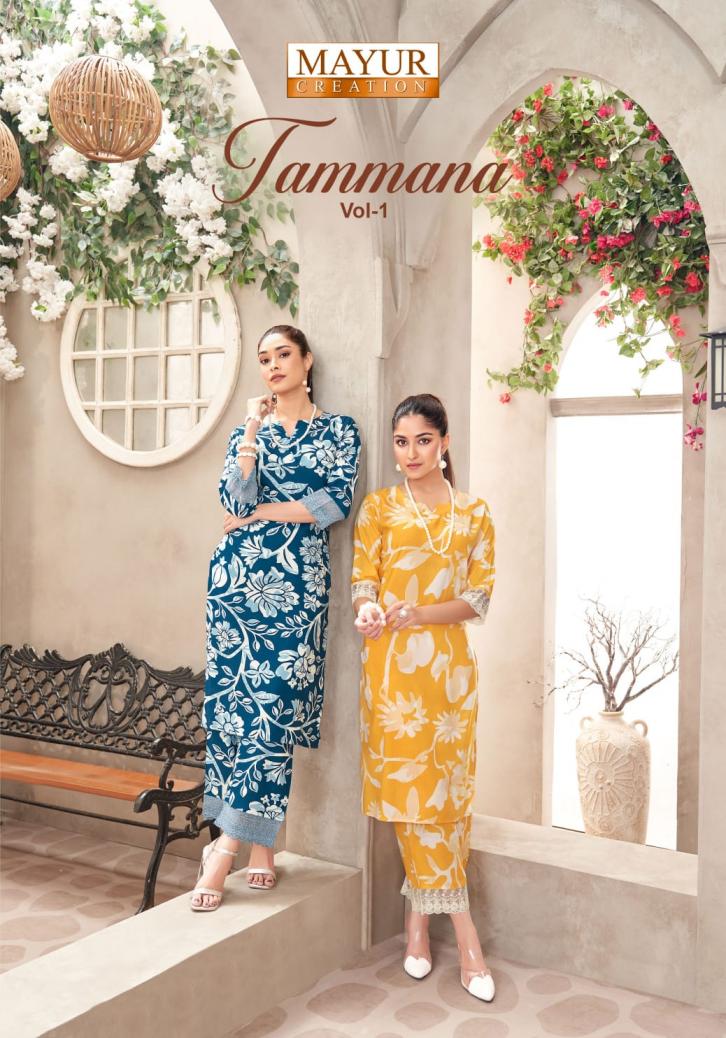 MAYUR CREATION TAMMANA VOL 1 RAYON READYMADE STYLISH CO-ORD SETS 
