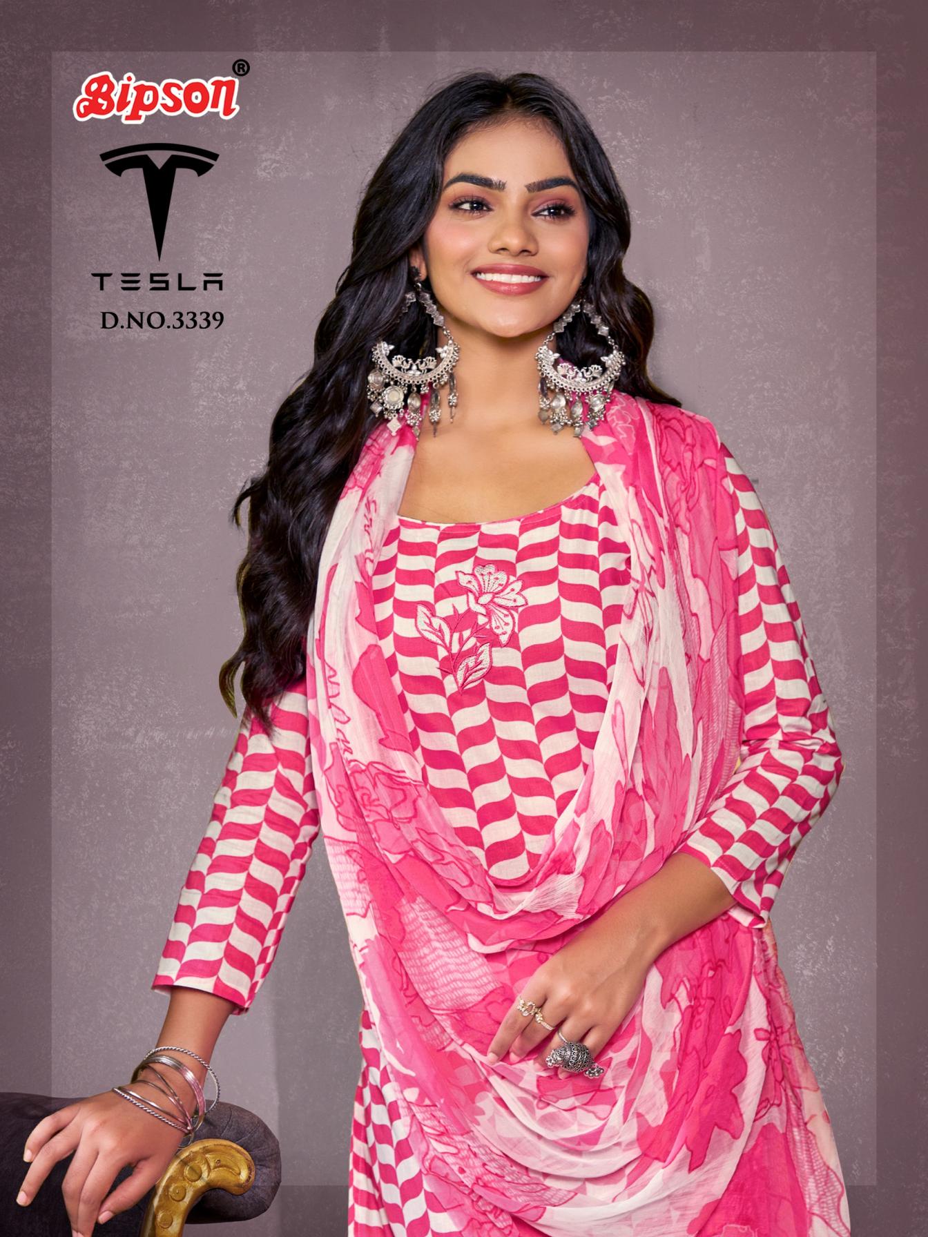 BIPSON PRINT PVT LTD PRESENTS TESLA 3339 CASUAL WEAR 3PCS SUIT