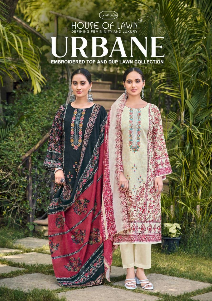 HOUSE OF LAWN URBANE COTTON CASUAL PAKISTANI SUITS 