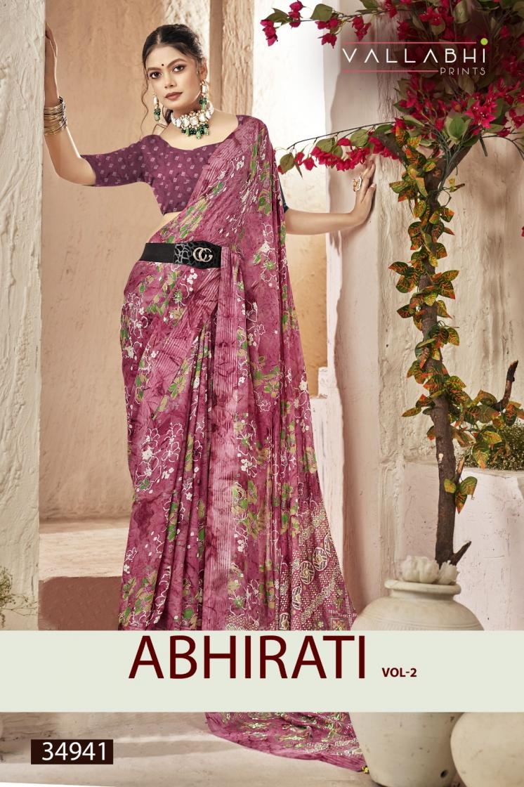 ABHIRATI VOL 2 BY VALLABHI PRINTS GEORGETTE FANCY SAREES 
