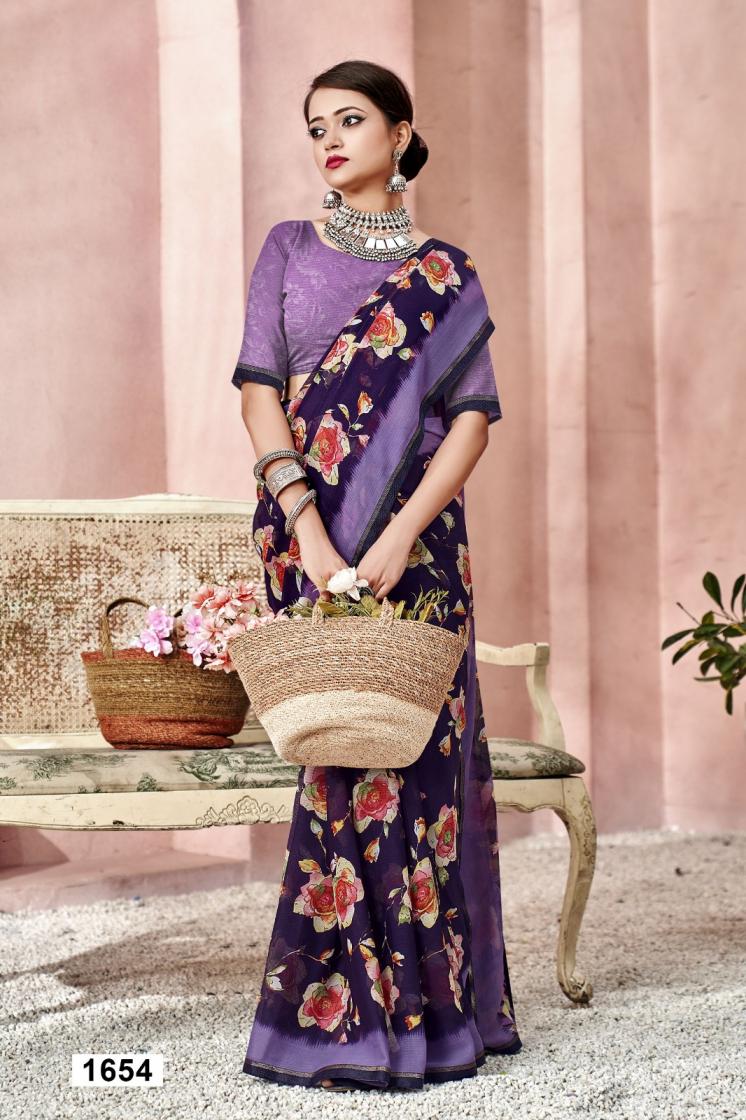 ZOHA VALLABHI PRINTS FLORAL PRINT SAREE