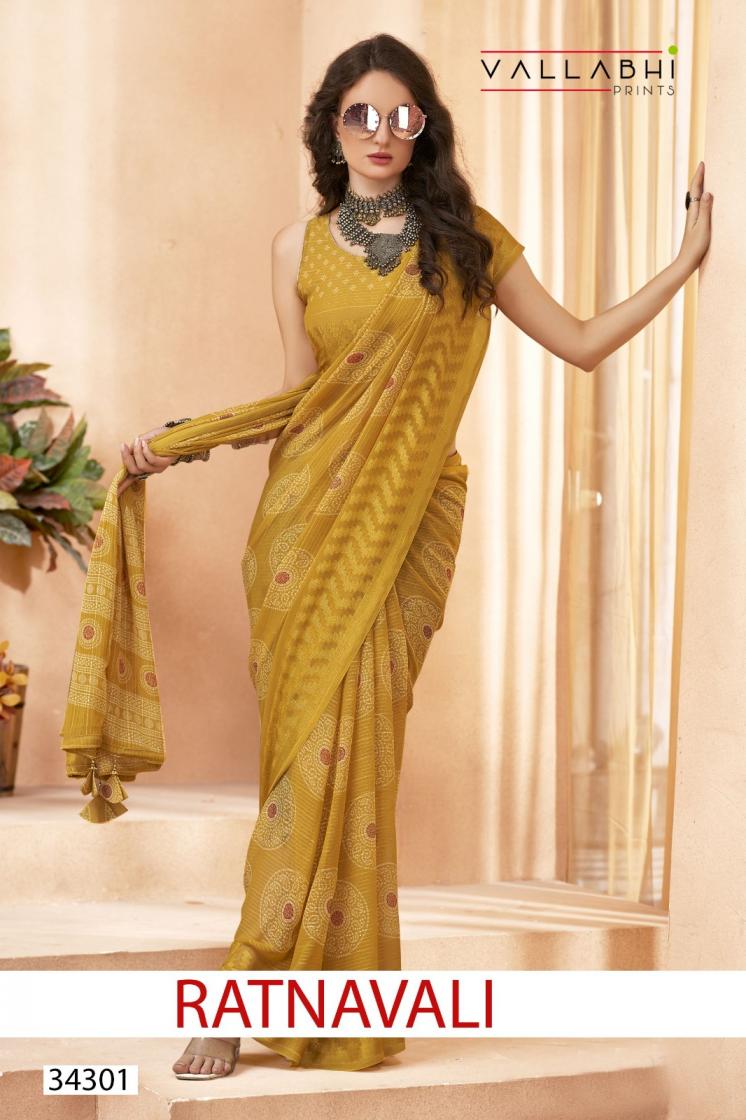 RATNAVALI BY VALLABHI PRINTS BANDHANI DESIGN UNIQUE SAREE 
