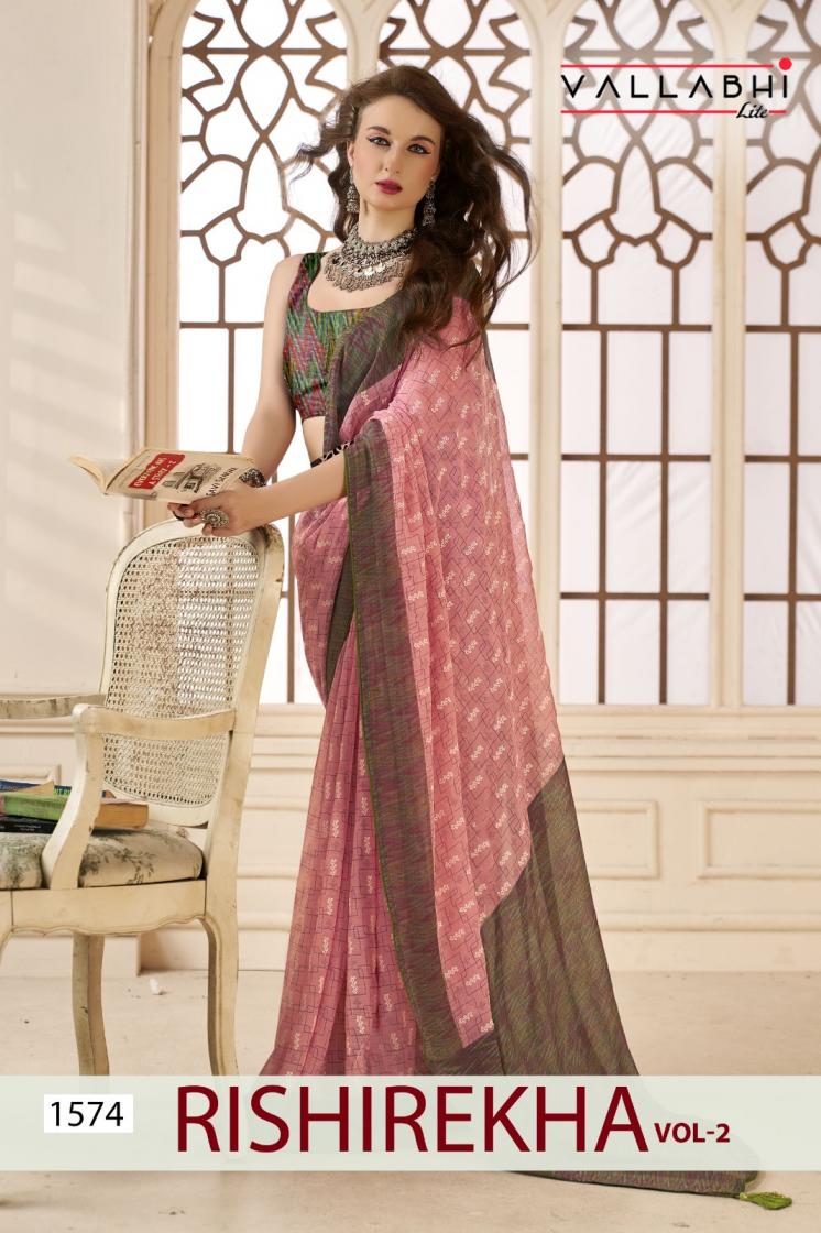 RISHIREKHA VOL 2 BY VALLABHI PRINTS CHINON SAREE
