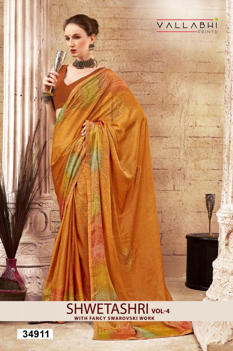 SHWETASHRI VOL 4 BY VALLABHI PRINTS BRASSO BANDHANI PRINT SAREES ONLINE 