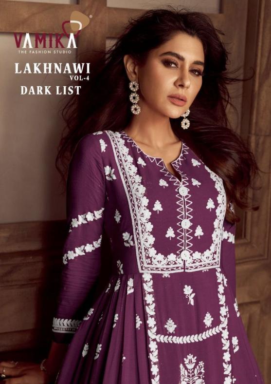LAKHNAVI VOL 4 DARK LIST BY VAMIKA READYMADE RAYON PLAZZO STYLE DRESS
