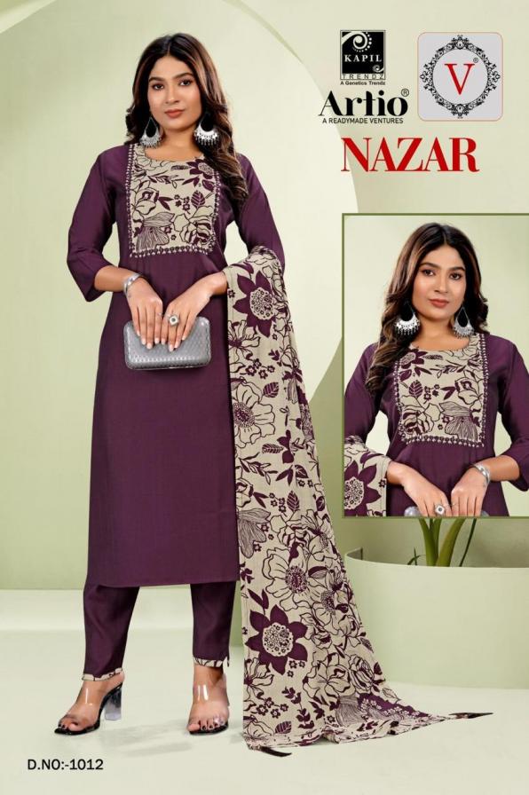NAZAR BY VEDA KAPIL TRENDZ READYMADE 3PCS COMBO VERTIGAN SALWAR SUIT 