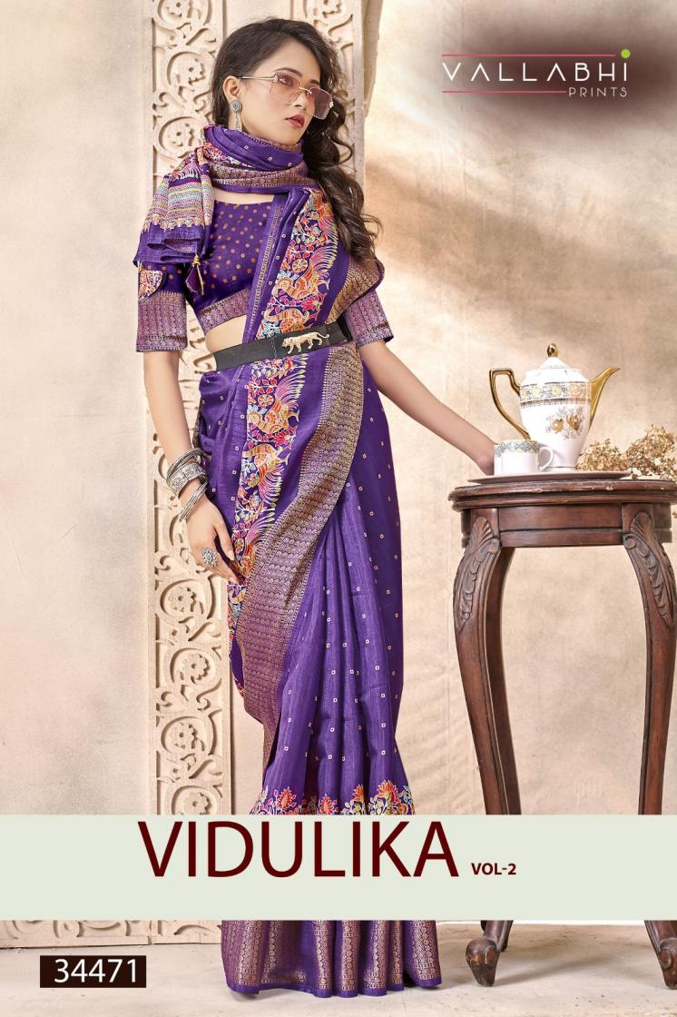 VALLABHI PRINTS VIDULIKA VOL 2 DOLA SILK SAREES SUPPLIER 