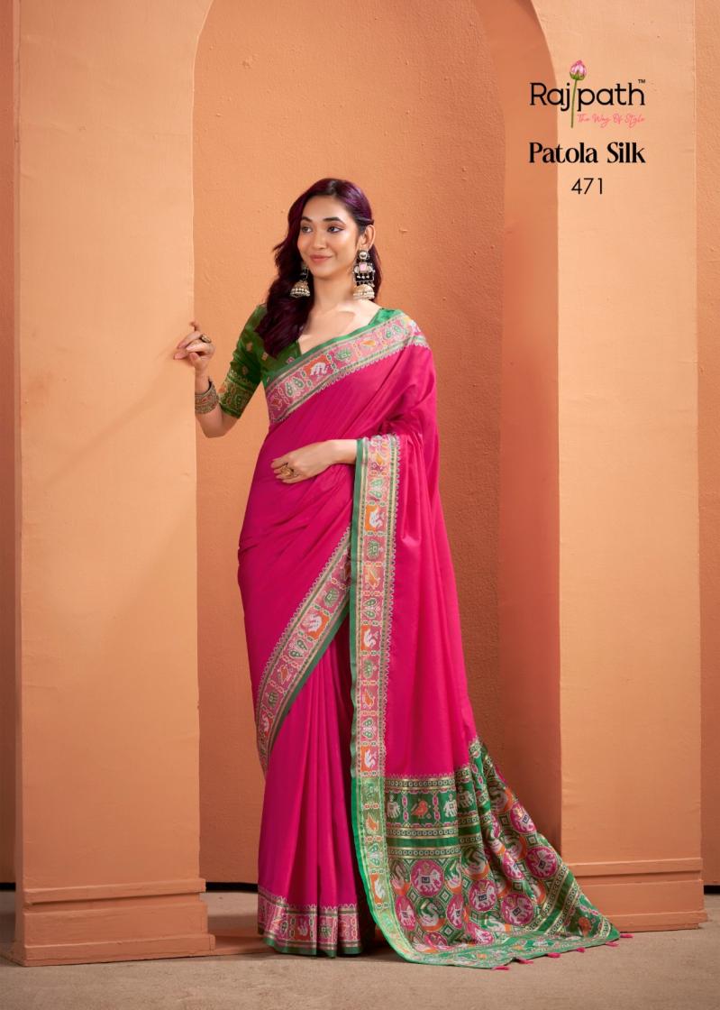 RAJPATH VRUNDAVAN SILK TRADITIONAL SILK PATOLA WEAVING SAREES 