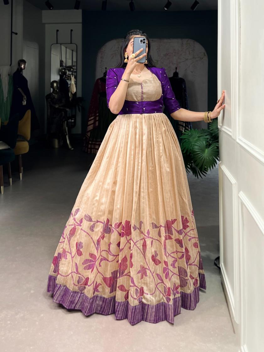  YNF5027 FULL STITCH DESIGNER GOWN WITH KOTI