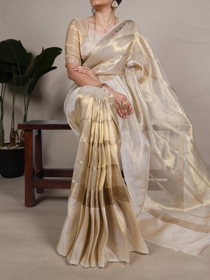 YNF5302 SAHURI AMAZING GOLD TISSUE ZARI WEAVING WORK SAREES 