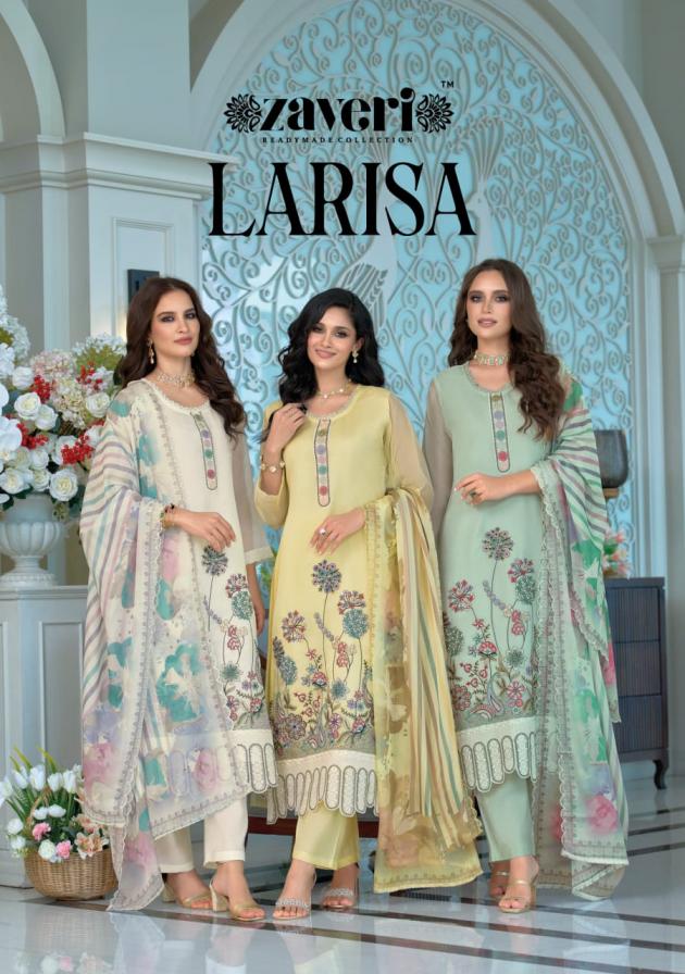 LARISA BY ZAVERI ORGANZA FULLY STITCH STYLISH SUIT FOR WOMEN 