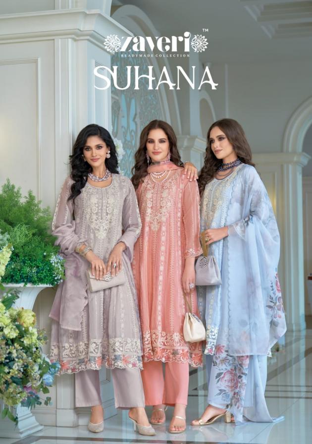 SUHANA BY ZAVERI ORGANZA FULLY STITCH FASHIONBALE SUIT FOR WOMENS 