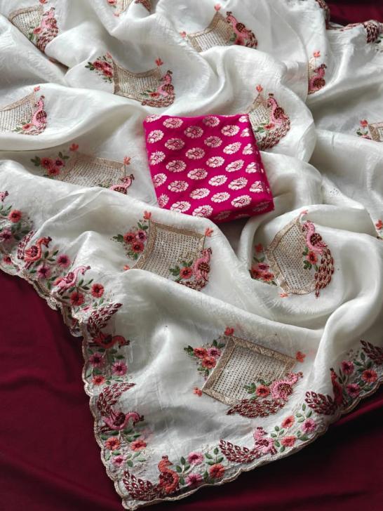 1001 AMAZING CRUSH SHIVROSKI WORK SAREE WHOLESALER 