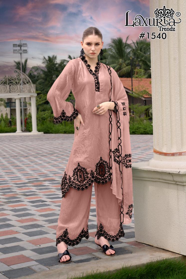 LAXURIA TRENDZ 1540 AMAZING FULL STITCH PAKISTANI PLAZZO SUITS 