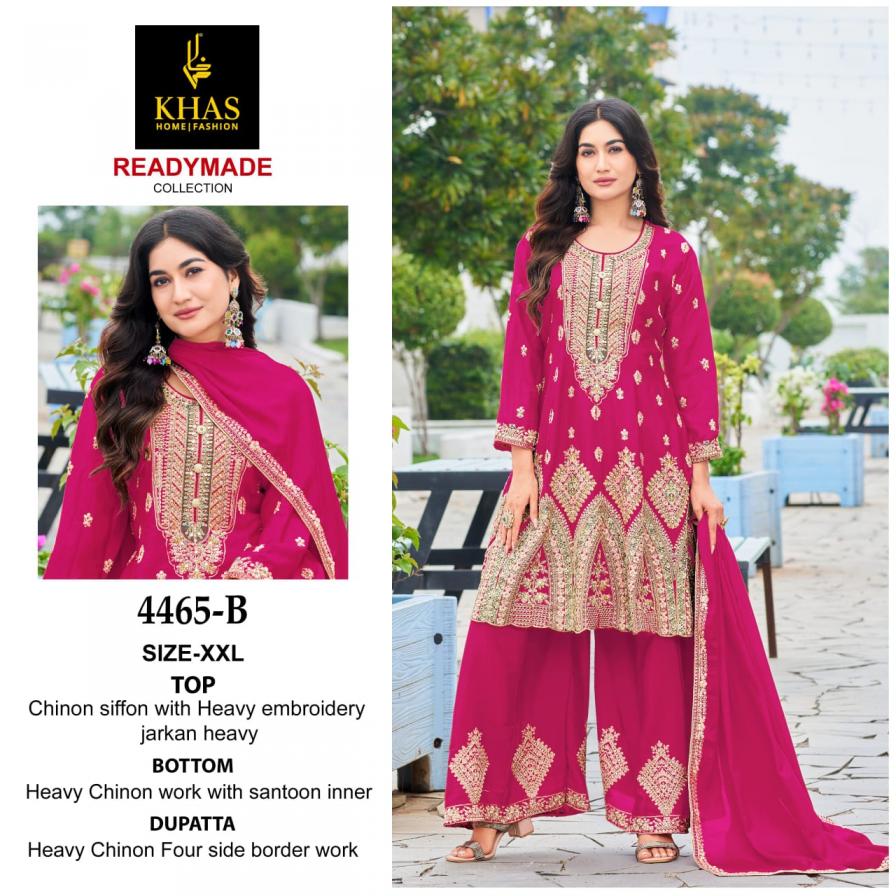 KHAS 4465 CHINON SILK READYMADE MODERN PAKISTANI PLAZZO DRESS