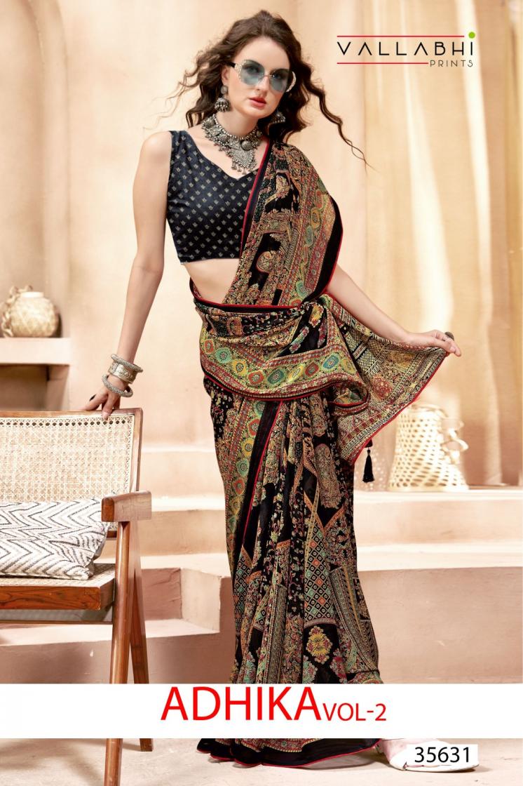 VALLABHI PRINTS ADHIKA VOL 2 MOSS GEORGETTE SAREE FOR WOMENS 