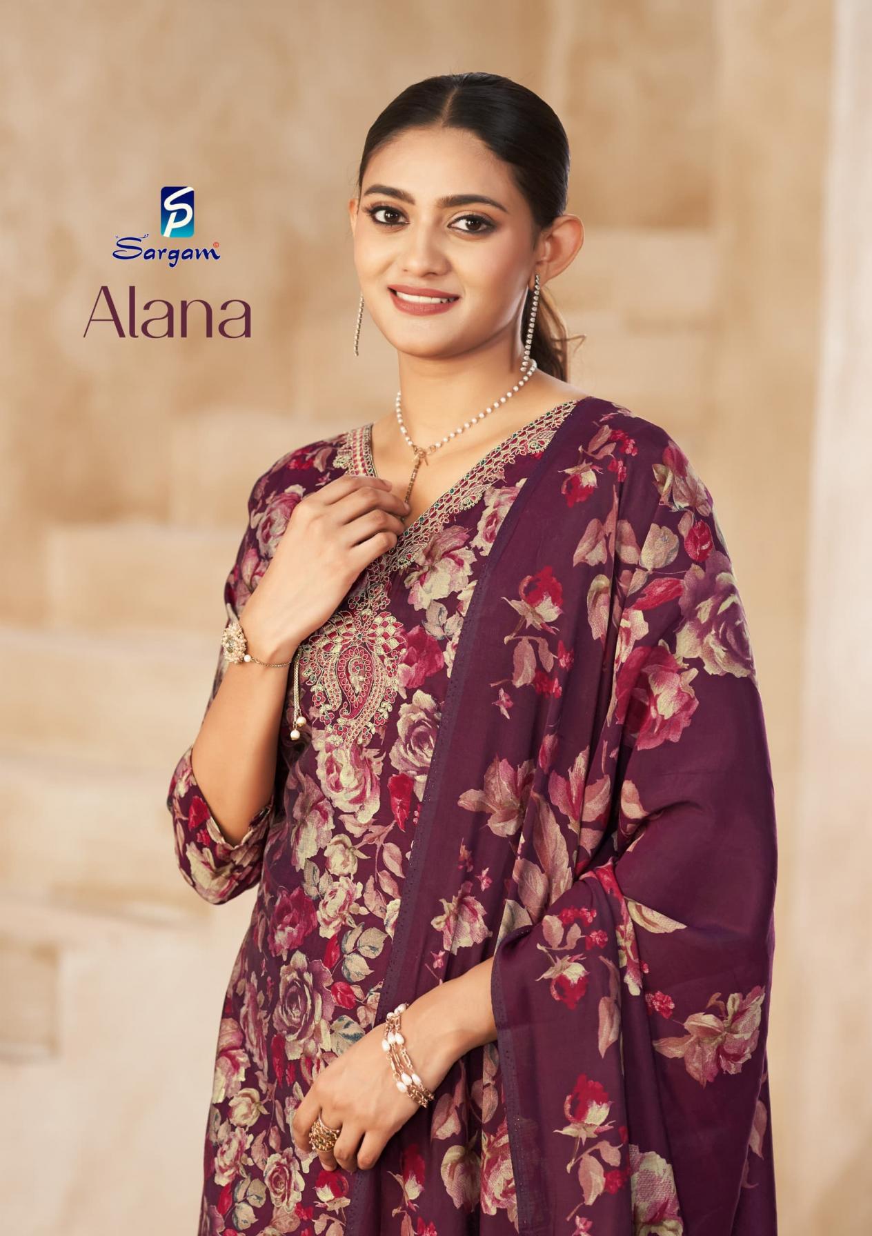 SARGAM PRINTS ALANA VISCOSE MODAL MUSLIN FANCY SUITS 