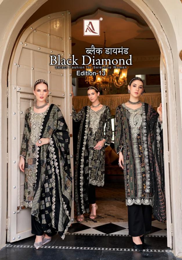 BLACK DIAMOND VOL 13 BY ALOK RAYON PAKISTANI UNSTITCH SUITS 