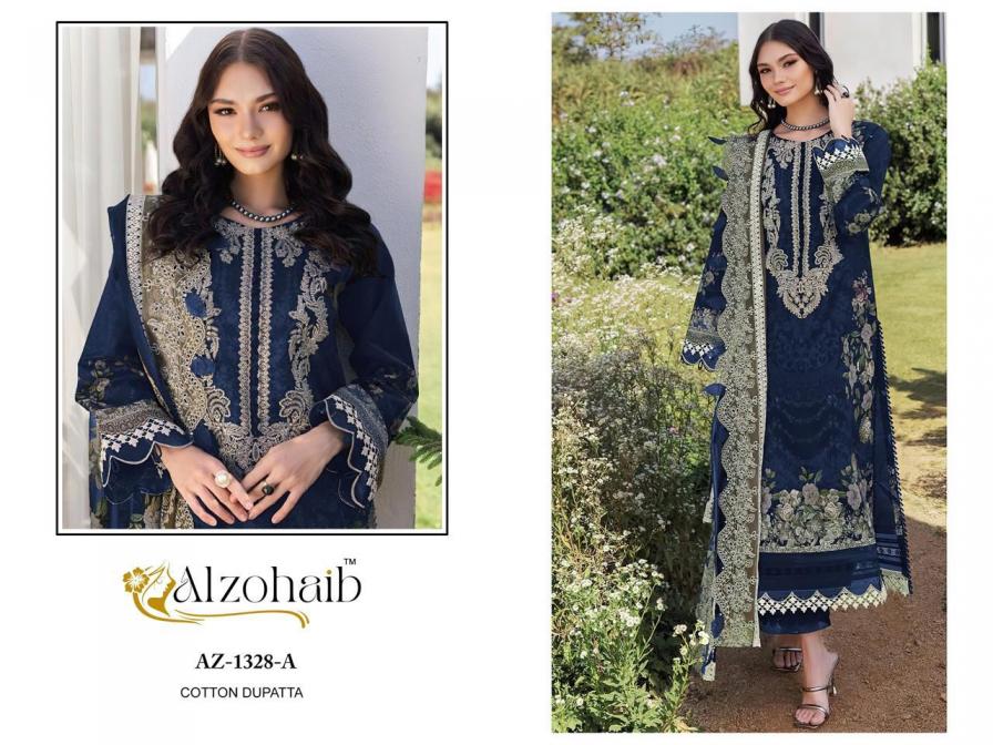1328 BY ALZOHAIB COTTON MODERN PAKISTANI SALWAR KAMEEZ 
