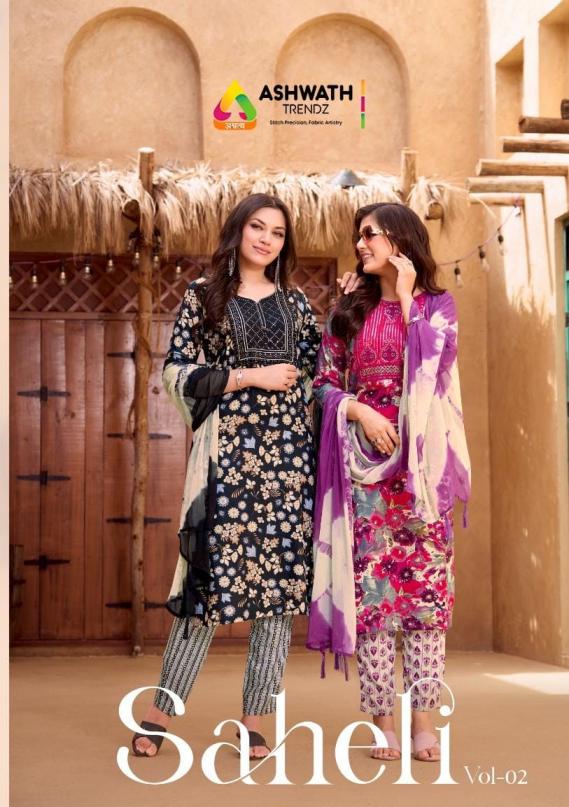 SAHELI VOL 2 BY ASHWATH TRENDZ RAYON STYLISH COMBO 3PCS DRESS