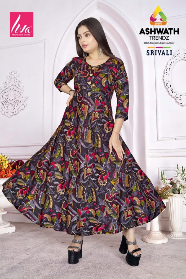 SRIVALI BY ASHWATH TRENDZ READYMADE UNIQUE COMBO LONG GOWN 
