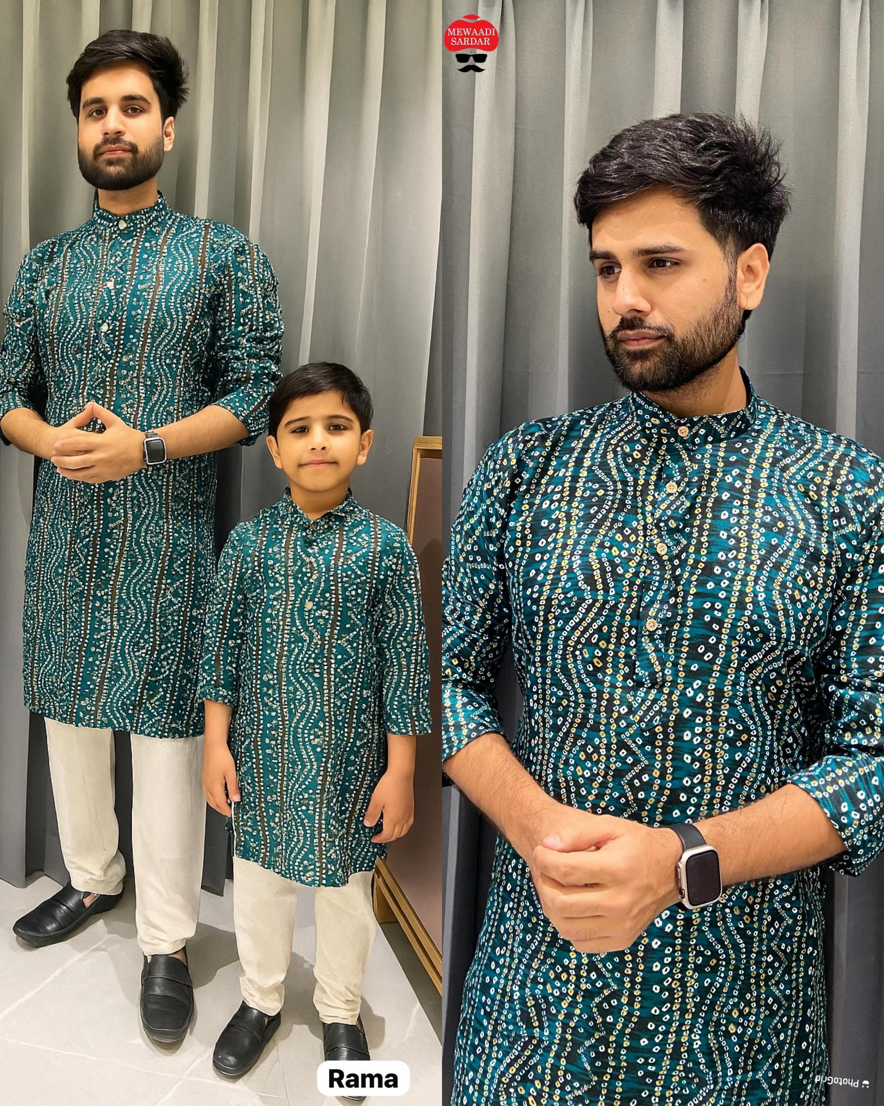 BEING DESI FULL STITCH COTTON NAVRATRI BANDHANI MENS & KIDS KURTA ONLINE  