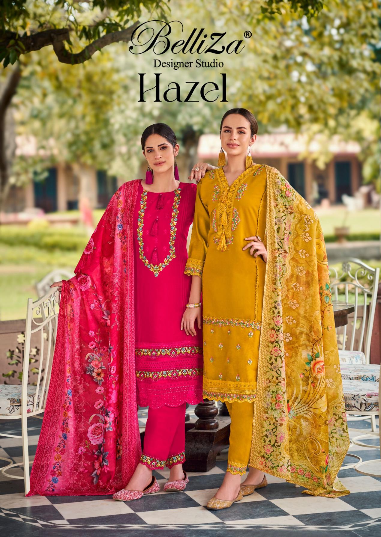 HAZEL BY BELLIZA DESIGNER READYMADE ROMAN SILK PAKISTANI SALWAR KAMEEZ 