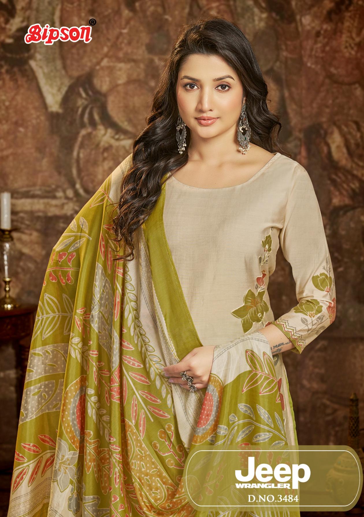 JEEP WRANGLAR 3484 BY BIPSON PRINTS ROMAN SILK UNSTITCH SUITS 