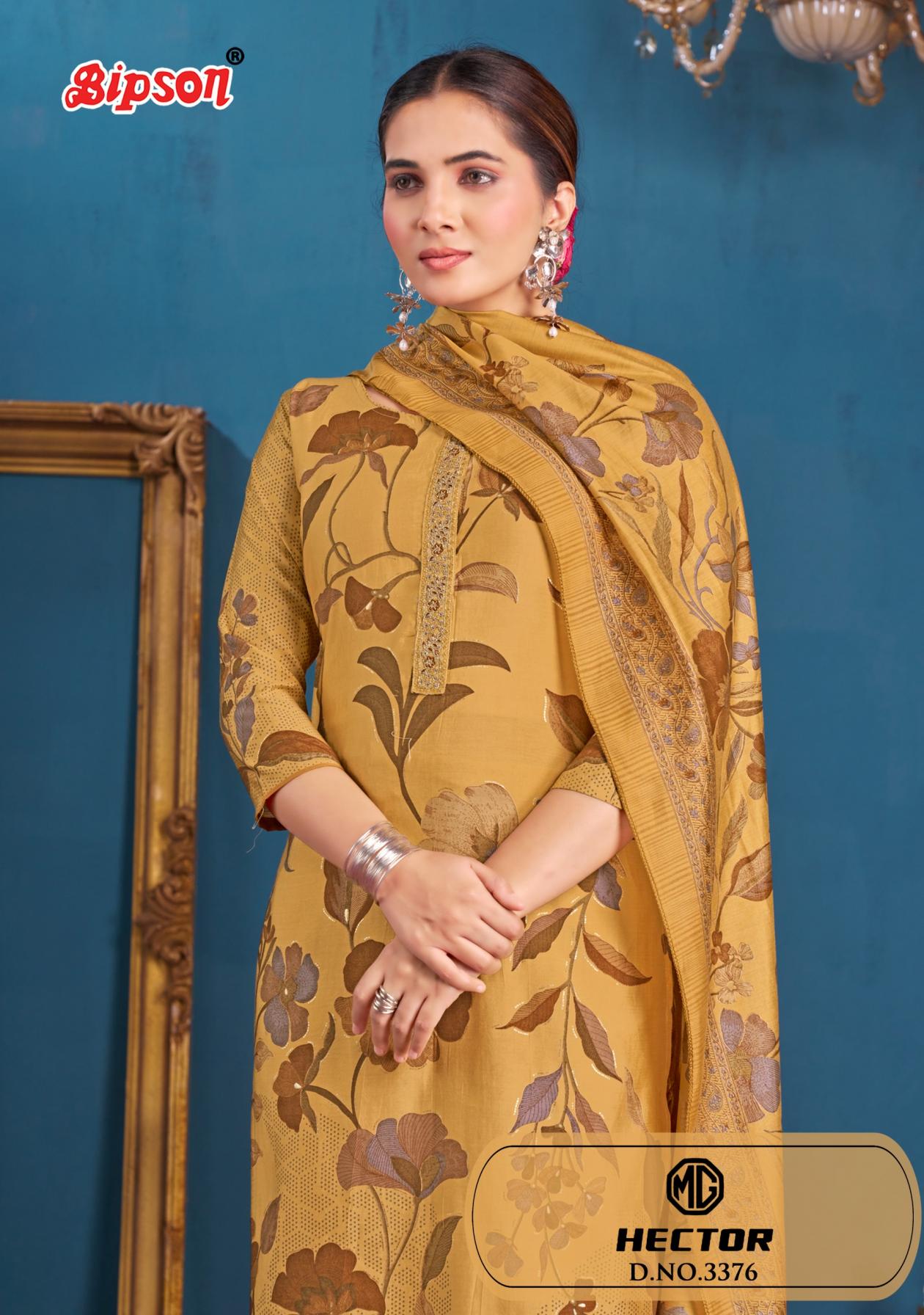 MG HECTOR 3376 BY BIPSON PRINTS ROMAN SILK SALWAR SUIT 