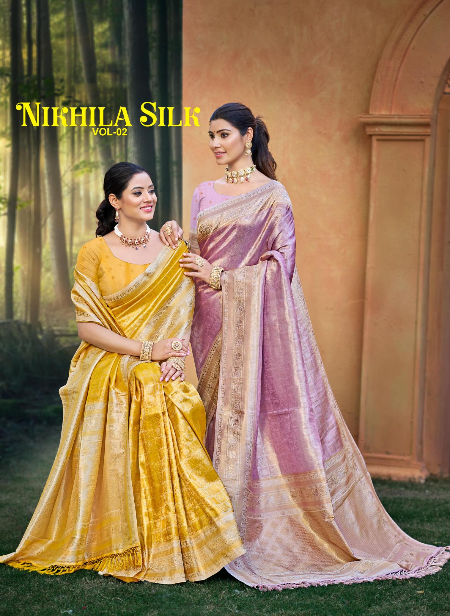 Bunawat - Nikhila Silk Vol-02 Sangam Prints Kanjivaram Silk Woven Work Traditional Saree
