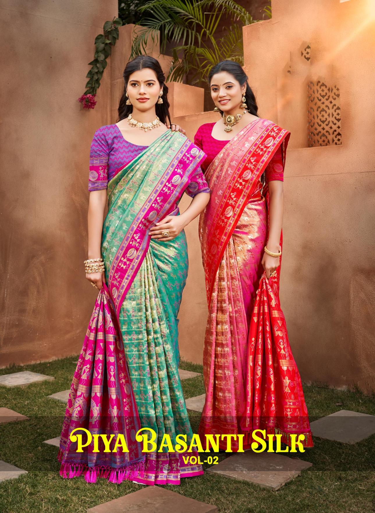 Bunawat - Piya Basanti Silk Vol - 02 Sangam Prints Kanjivaram Silk Woven Work Traditional Saree