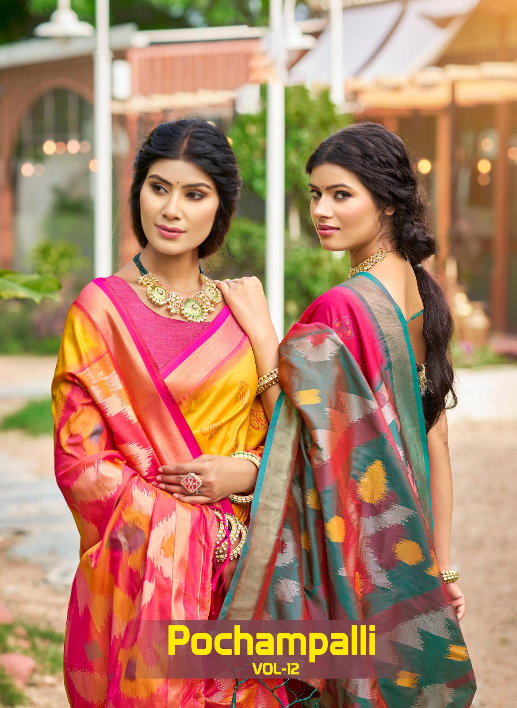 Bunawat - Pochampalli 12 Sangam Prints Silk Woven Work Traditional Saree