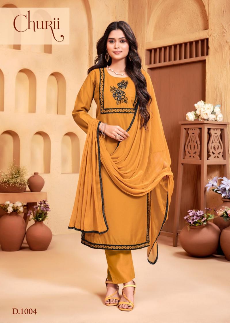 ASTER BY CHURII PRETTY LOOK FULL STITCH SILK COMBO SUIT FOR WOMEN