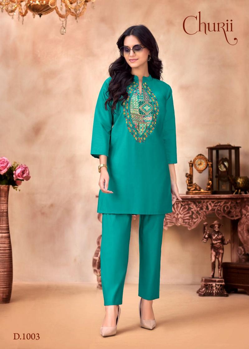 CHURII DAFFODIL FULL STITCH GHADWAL MINA JACQUARD COMBO CO-ORD 