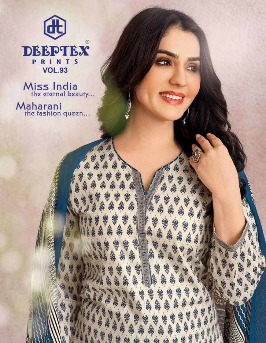 MISS INDIA VOL 93 BY DEEPTEX PRINTS COTTON PRETTY 3PCS DRESS