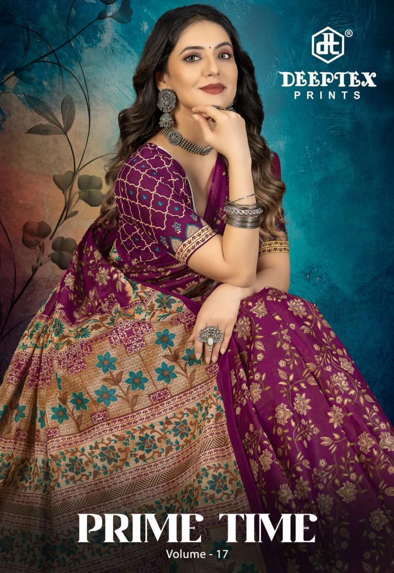 PRIME TIME VOL 17 BY DEEPTEX PRINTS FANCY COTTON SAREES 