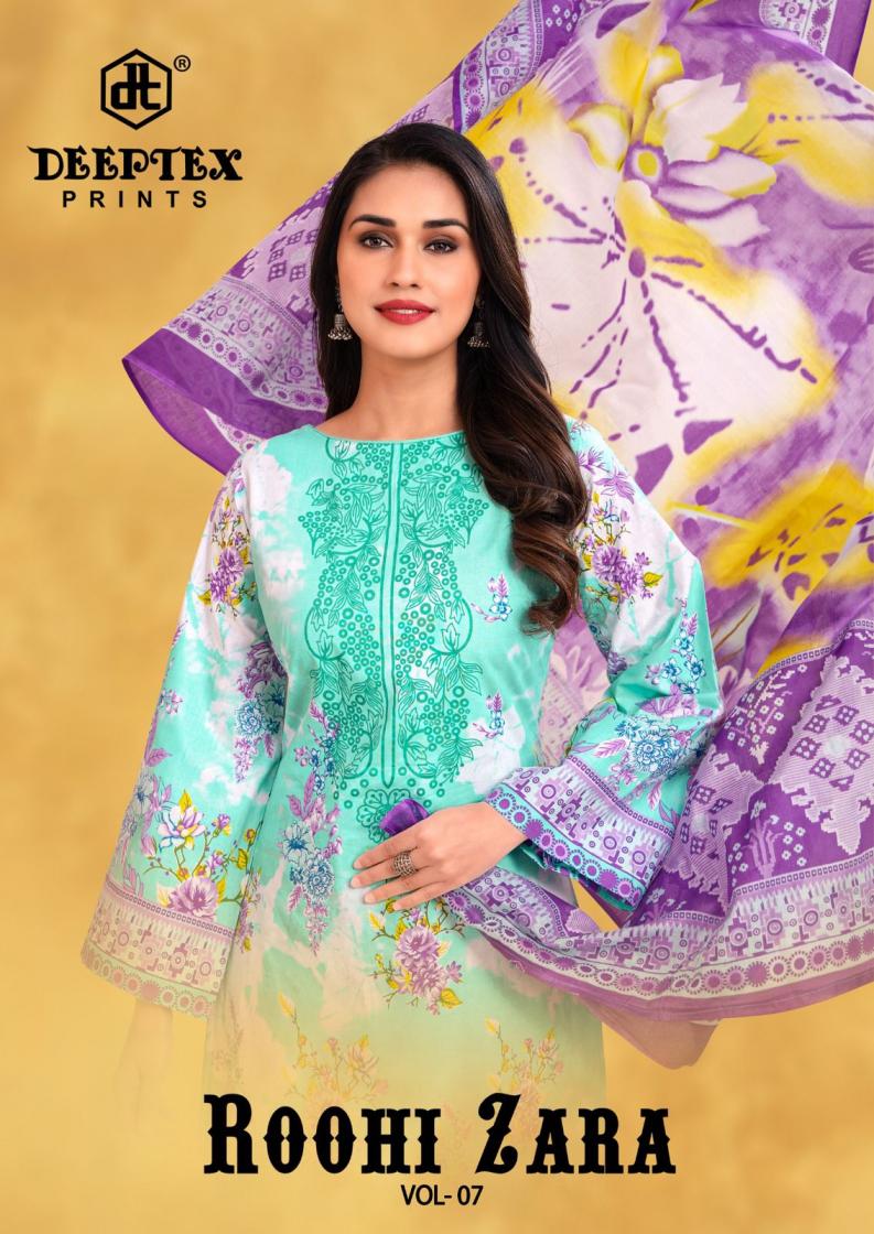 ROOHI ZARA VOL 7 BY DEEPTEX PRINTS LAWN COTTON PAKISTANI 3PCS DRESS