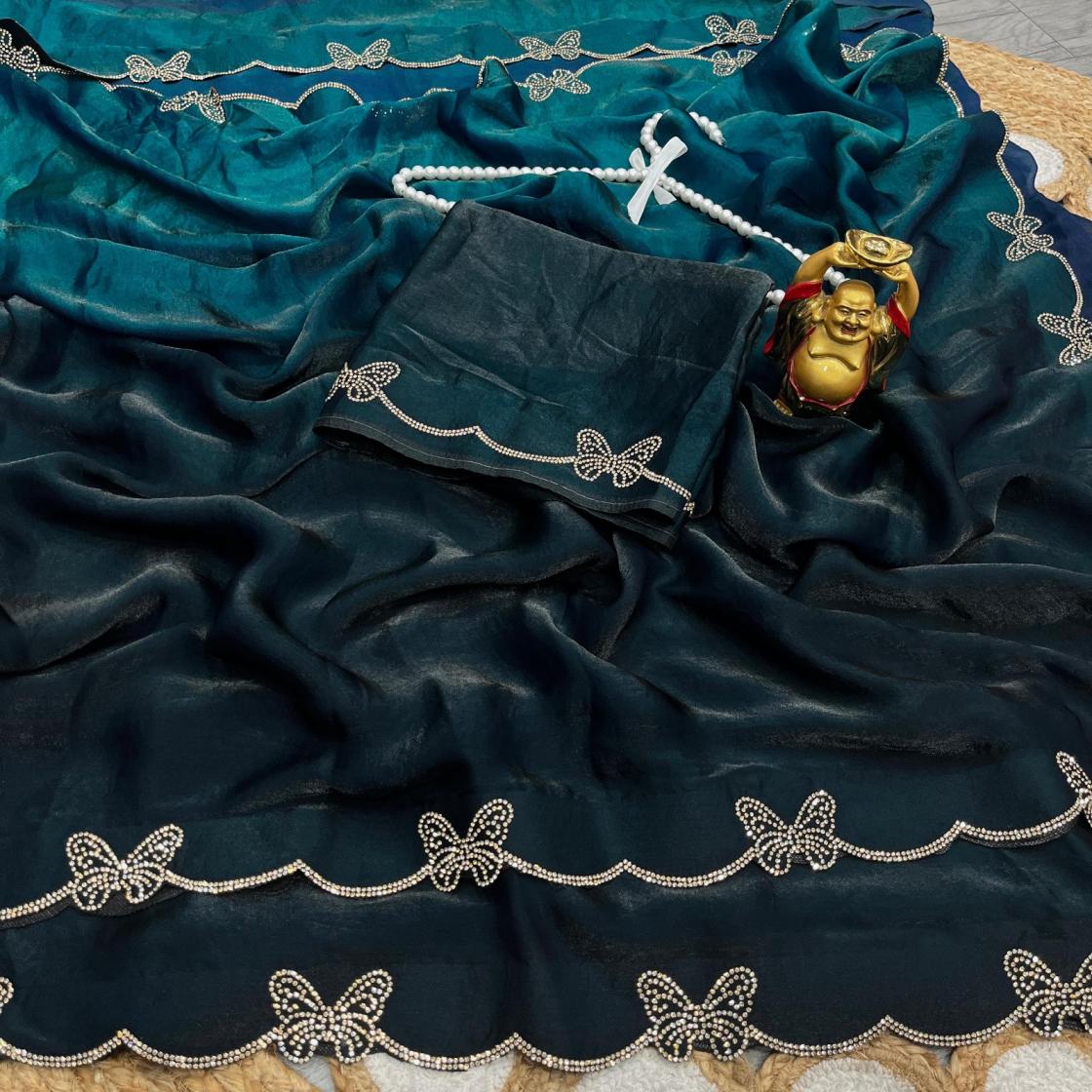 DS 775 HIT DESIGN SILK JARKHAN WORK SAREE WHOLESALER 