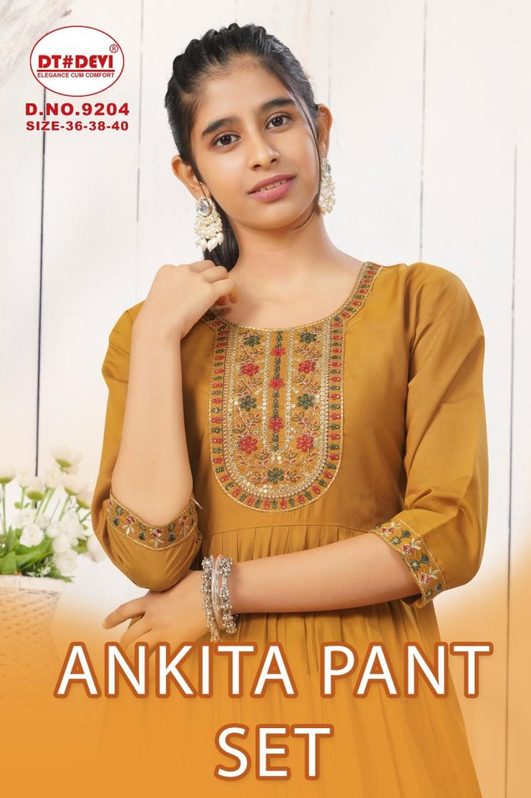 ANKITA BY DT DEVI 9204 ROMAN SILK FULL STITCH COMBO KIDS SUIT FOR WOMEN