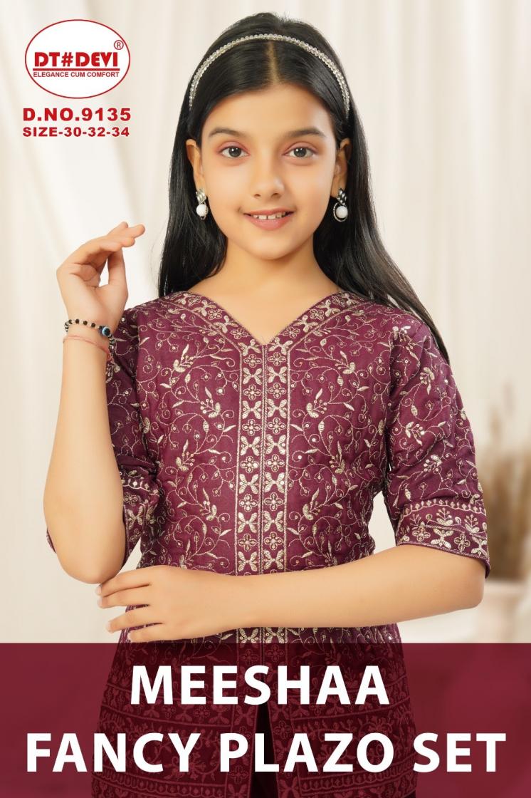 MEESHAA BY DT DEVI 9135 STAR GEORGETTE READYMADE KIDS PLAZZO SUITS