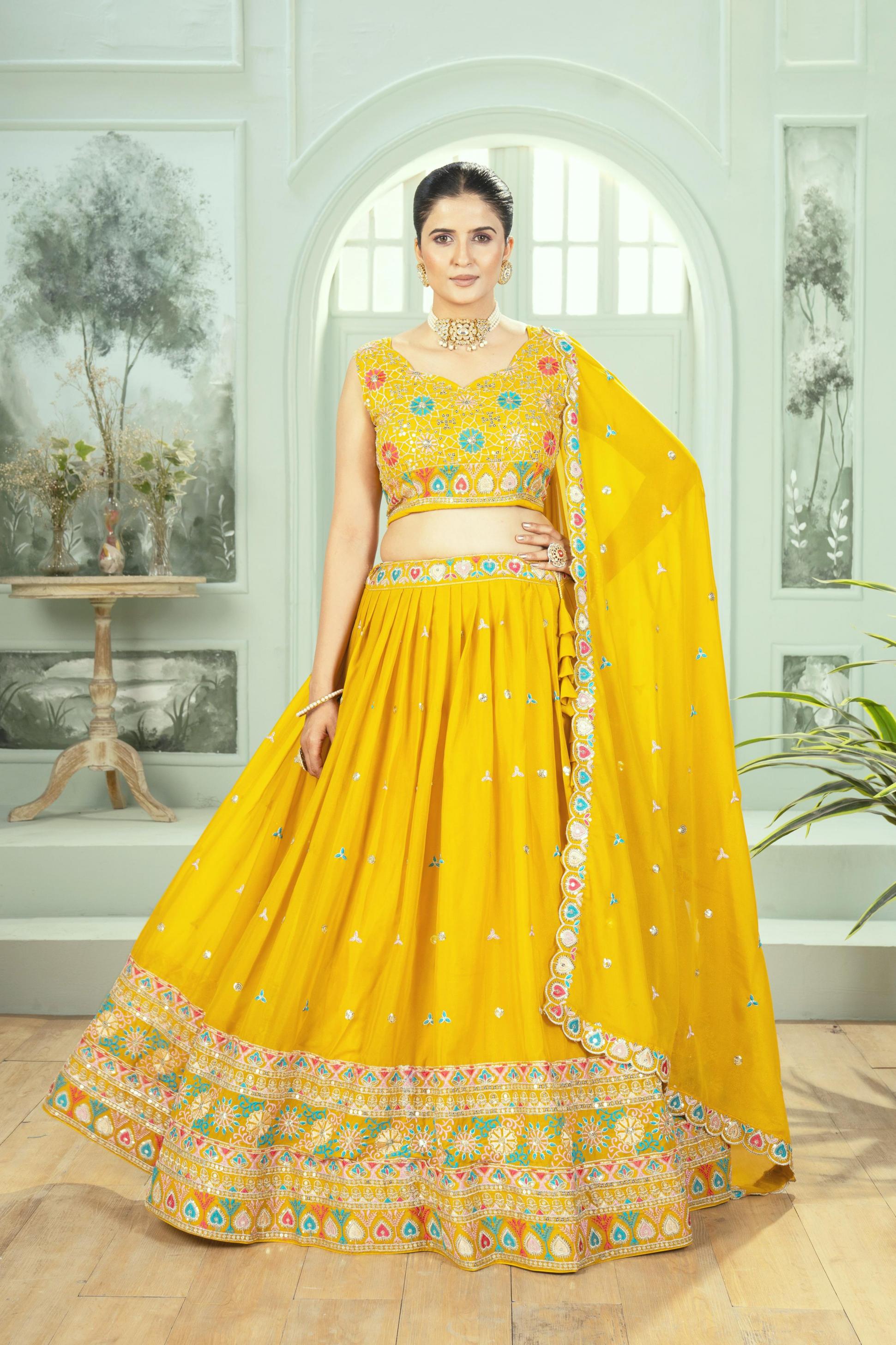 DVD 5111 FASHIONABLE STAR GEORGETTE CHANIYA CHOLI FOR WOMENS 