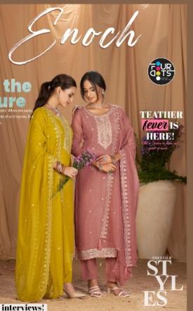 ENOCH BY FOURDOTS NEW DESIGN ROSE GOLD SILK SUITS 2025 