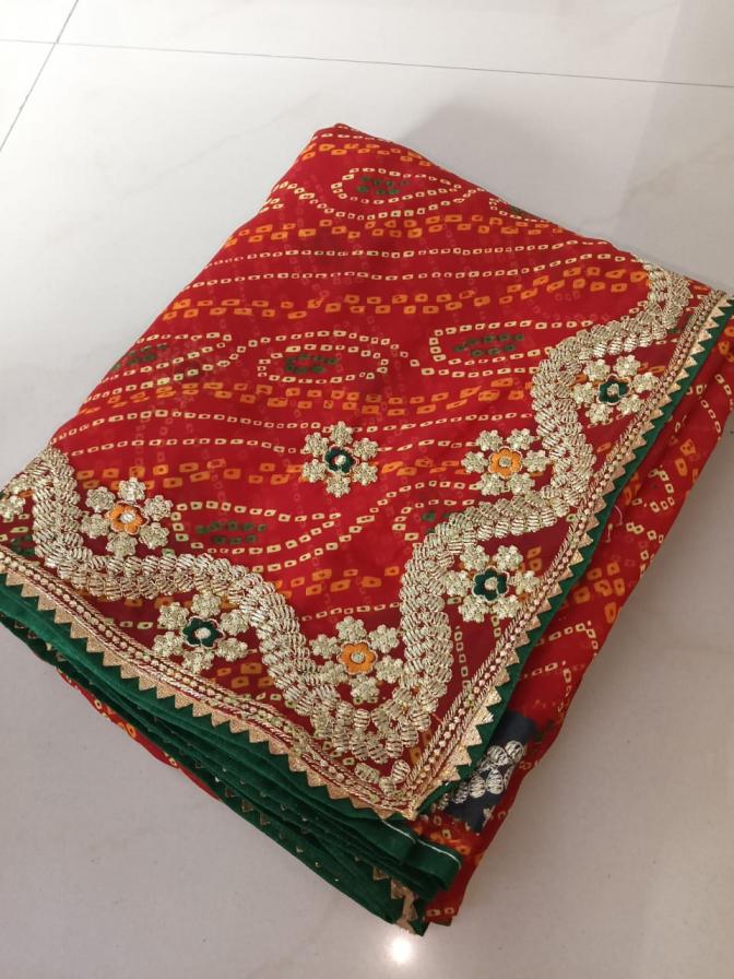 GEORGETTE BANDHANI PRINT DESIGNER SAREES ONLINE