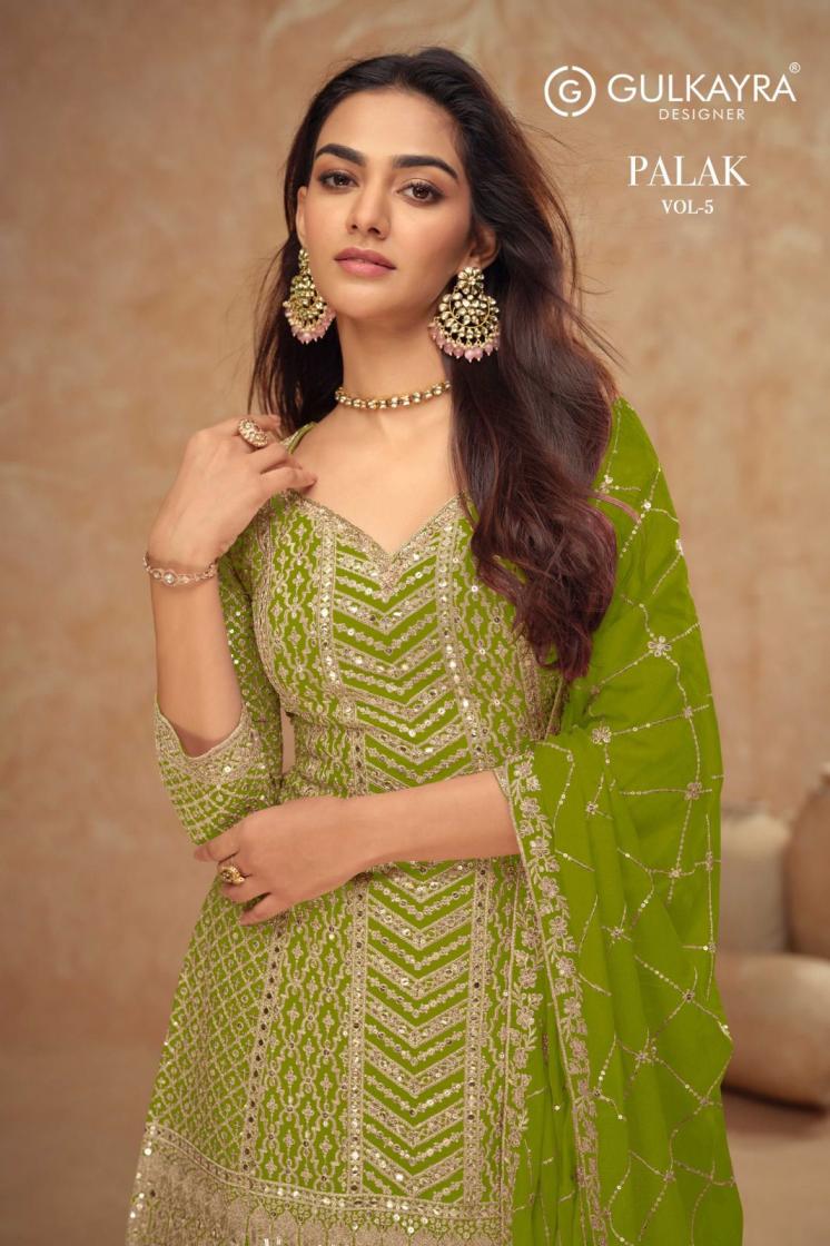 PALAK VOL 5 BY GULKAYRA DESIGNER FULL STITCH CHINON TRENDY PLAZZO DRESS 