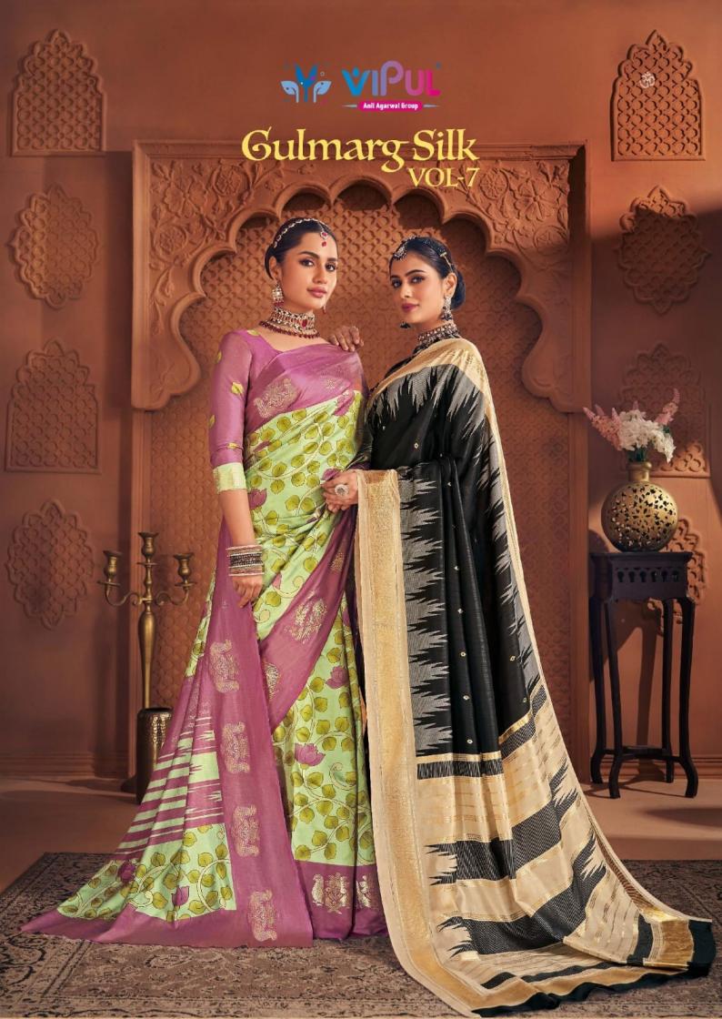 VIPUL FASHION GULMARG SILK VOL 7 SILK PRETTY LOOK SAREES 
