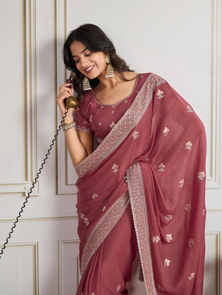HAMMERS BURBERRY SILK PARTY WEAR SAREES 