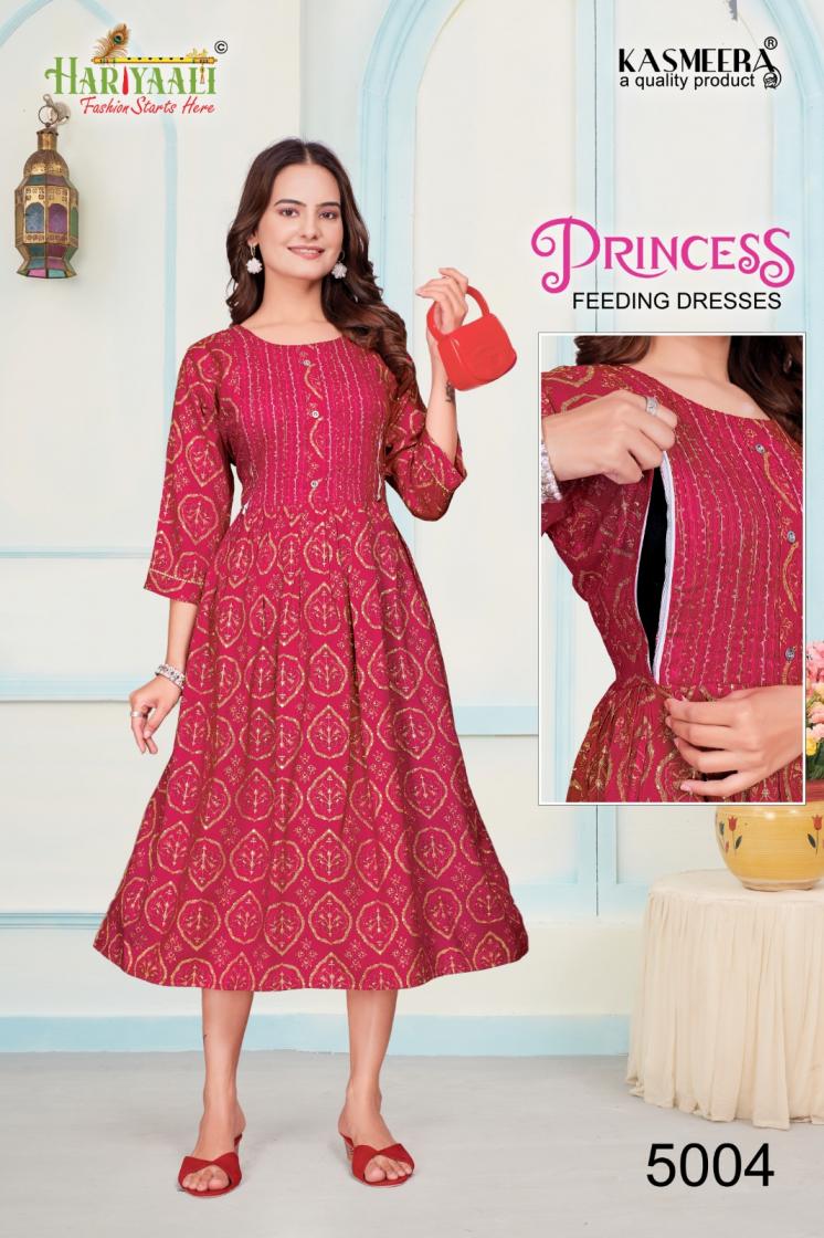 PRINCESS VOL 4 BY HARIYAALI TWO TONE RAYON CAPSUAL FEEDING COMBO KURTIS